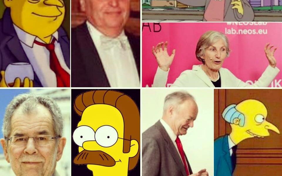 Die Hofburg-Kandidaten als Simpsons Charaktere