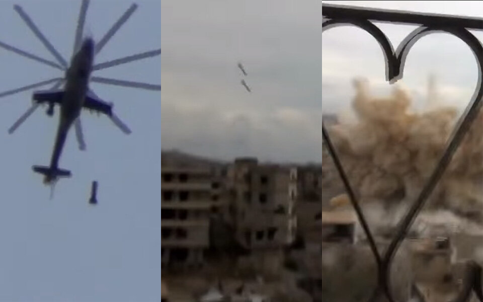 So sieht es aus, wenn Assads Bomben fallen