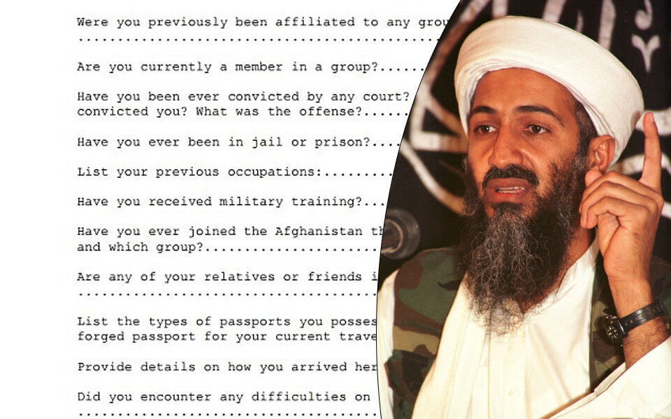 CIA zeigt Osamas Jihad-Fragebogen