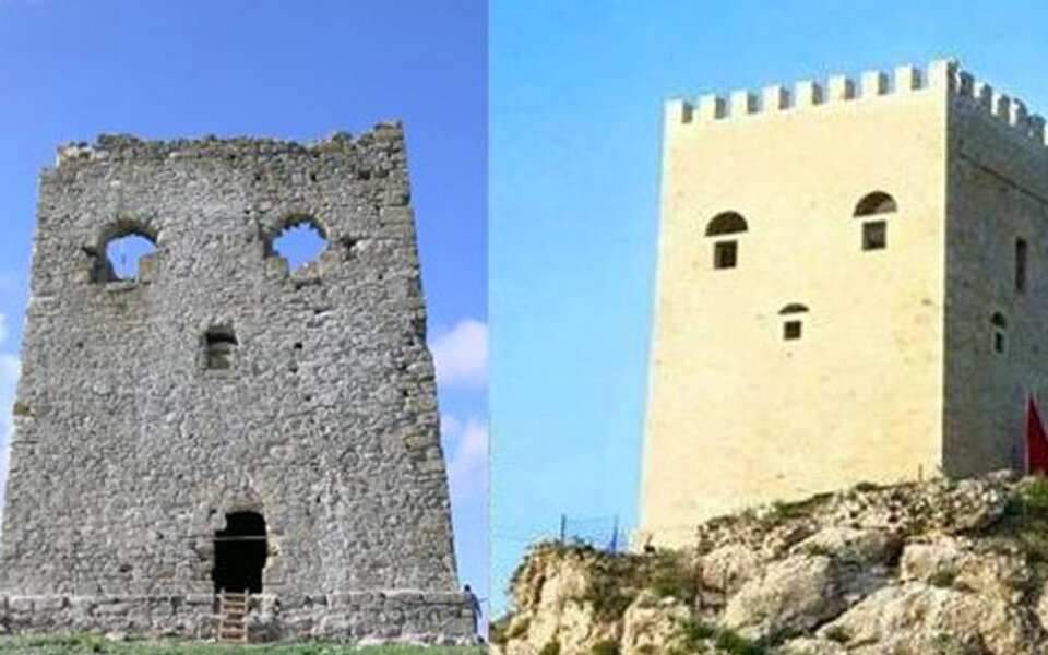 Burgturm sieht aus wie Spongebob